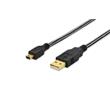 Ednet Připojovací kabel USB 2.0, typ A - mini B (5pin) M / M, 3,0 m, USB 2.0, bavlna, zlato, bl