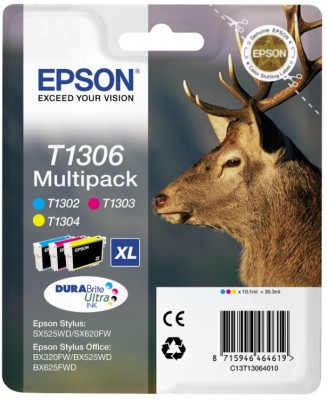 EPSON cartridge T1306 (cyan/magent/yellow) multipack (jelen)