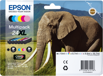 EPSON cartridge T2438 (magenta/cyan/yellow/light magenta/black/light cyan) multipack XL (slon)