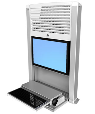 ERGOTRON StyleView® Sit-Stand Enclosure (bílý), uzavíratelný držák na zeď pro LCD,PC, klávesnici , myš.