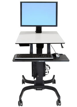 ERGOTRON WorkFit-C, Single HD Sit-Stand Workstation,pojízdná, nastavitelná prac. stanice sezení/stání.