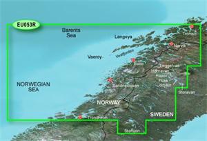 Garmin Bluechart G2 Vision VEU053R - Trondheim-Tromso, území velikosti Regular, SD karta