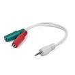 GEMBIRD CABLEXPERT Sluchátkový adaptér 3,5 mm 4-pin na 2 x 3,5 mm 3-pin jack, černý^ˇ