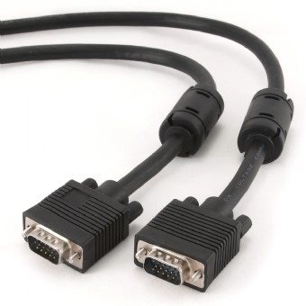 GEMBIRD Kabel přípojný k mon  15M/15M VGA 15m stíněný extra, ferrity BLACK