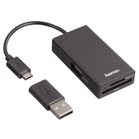 Hama USB 2.0 OTG Hub/čítačka kariet pre smartfón/tablet/notebook/PC