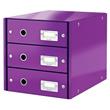 LEITZ Zásuvkový box Click&Store, 3 zásuvky, purpurová