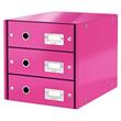 LEITZ Zásuvkový box Click&Store, 3 zásuvky, růžová