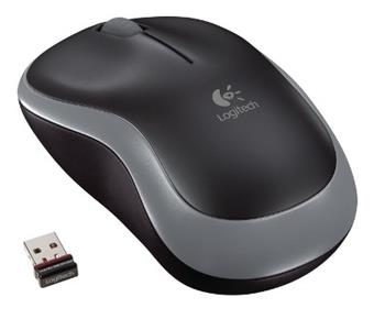 Logitech myš Wireless Mouse M185, optická, 3 tlačítka, šedá,1000dpi