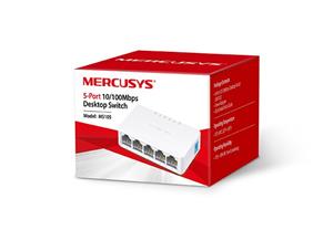 MERCUSYS MS105, 5-port 10/100M mini Desktop Switch, 5 10/100M RJ45 ports, Plastic case