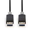 Nedis CCBW61000AT20 - USB 3.0 Kabel | A Zástrčka - A Zástrčka | 2 m | Antracit