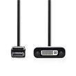 Nedis CCGP37250BK02 - DisplayPort – DVI Kabel | DisplayPort Zástrčka - DVI-D 24+1-Pin Zásuvka | 0,2 m | Černá barva