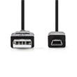 Nedis CCGP60300BK30 - USB 2.0 kabel | A Zástrčka - Mini 5-pin Zástrčka | 3 m | Černá barva