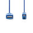 Nedis CCGP61100BU30 - USB 3.0 Kabel | A Zástrčka - B Zástrčka | 3 m | Modrá