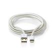 Nedis CCTB39300AL30 - Synchronizační a nabíjecí kabel | Apple Lightning 8-pin Zástrčka - USB A Zástrčka | 3 m | Hliník