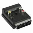 Nedis CVGP31903BK - Přepínatelný SCART Adaptér | SCART Zástrčka - SCART Zásuvka + S-Video Zásuvka + 3x RCA Zásuvka | Černá barva