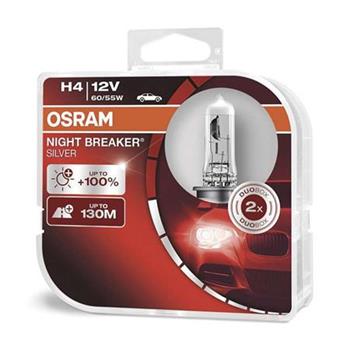 OSRAM žárovka H4 12V, 60/55W Night Breaker Silver 64193NBS - sada 2 kusů