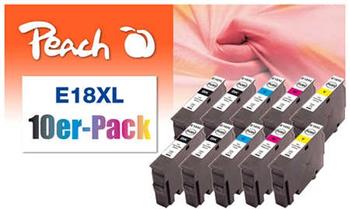 PEACH kompatibilní cartridge Epson No.18XL, Combi pack (10) 4x Black 4x 15 ml, 2x Cyan, 2x Magenta, 2x Yellow 6x 10 ml