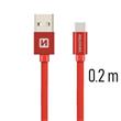 SWISSTEN DATA CABLE USB / USB-C TEXTILE 0,2M RED