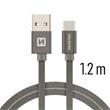 SWISSTEN DATA CABLE USB / USB-C TEXTILE 1,2M GREY