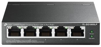 TP-Link TL-SG1005LP PoE switch 5xGLAN 4xPoE out 802.3af/at (až 30W/port) budget 40W