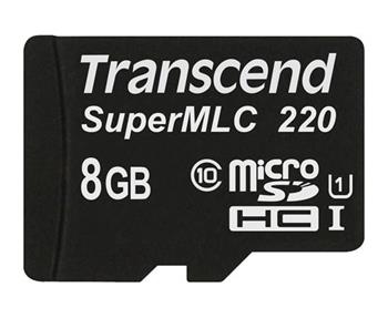 Transcend 8GB microSDHC220I UHS-I U1 (Class 10) SuperMLC průmyslová paměťová kar