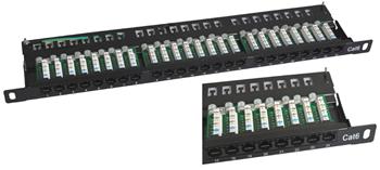 UTP 0,5U Patch panel S-line 24 port Cat.6 Black