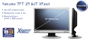 Yakumo LCD 19" - TFT 19 WJT X-Fast - 1440x900; 300cd/m; 850:1; 5ms